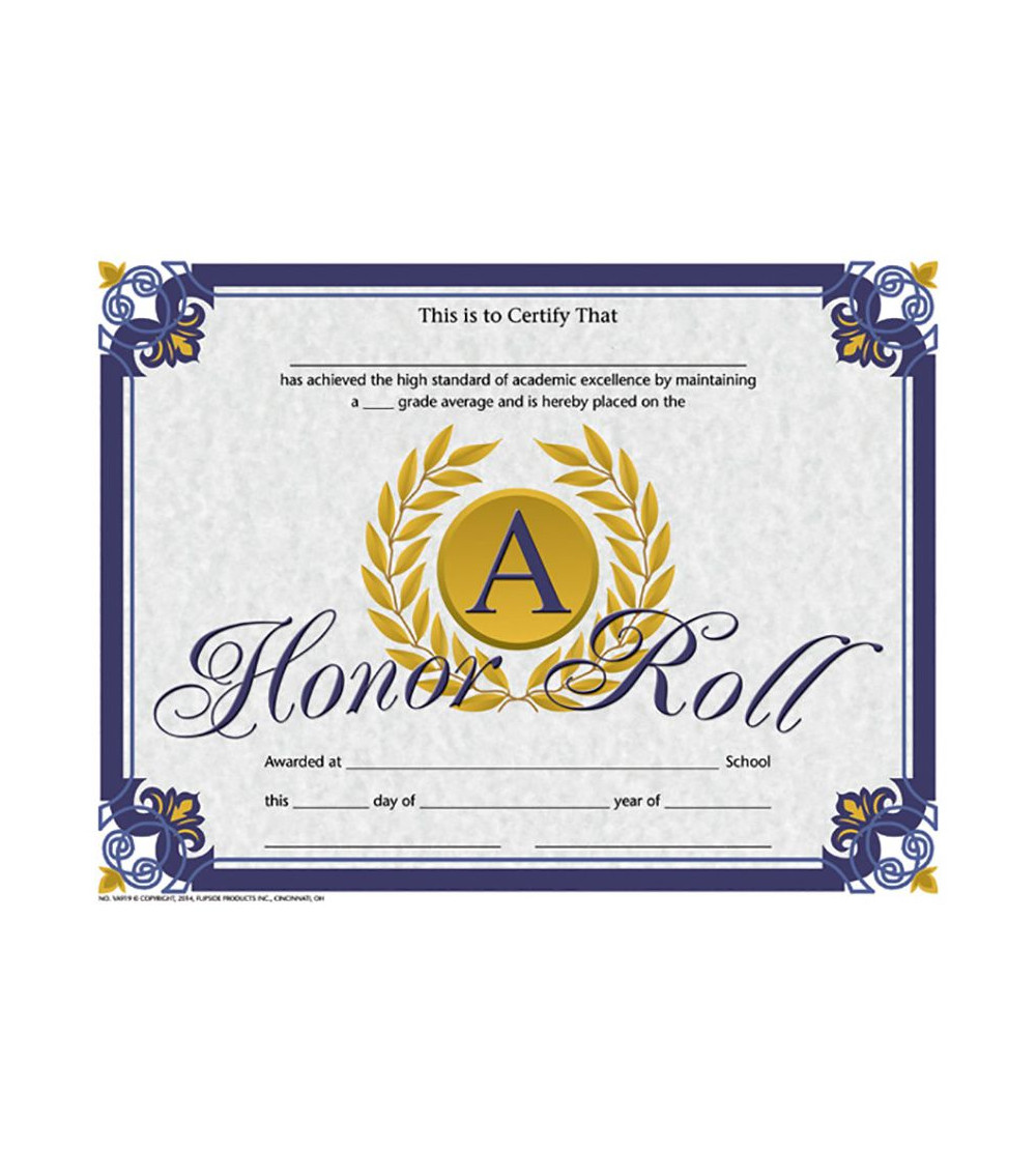 Gold Laurel Leaves A Honor Roll Certificate Within Honor Roll Certificate Template