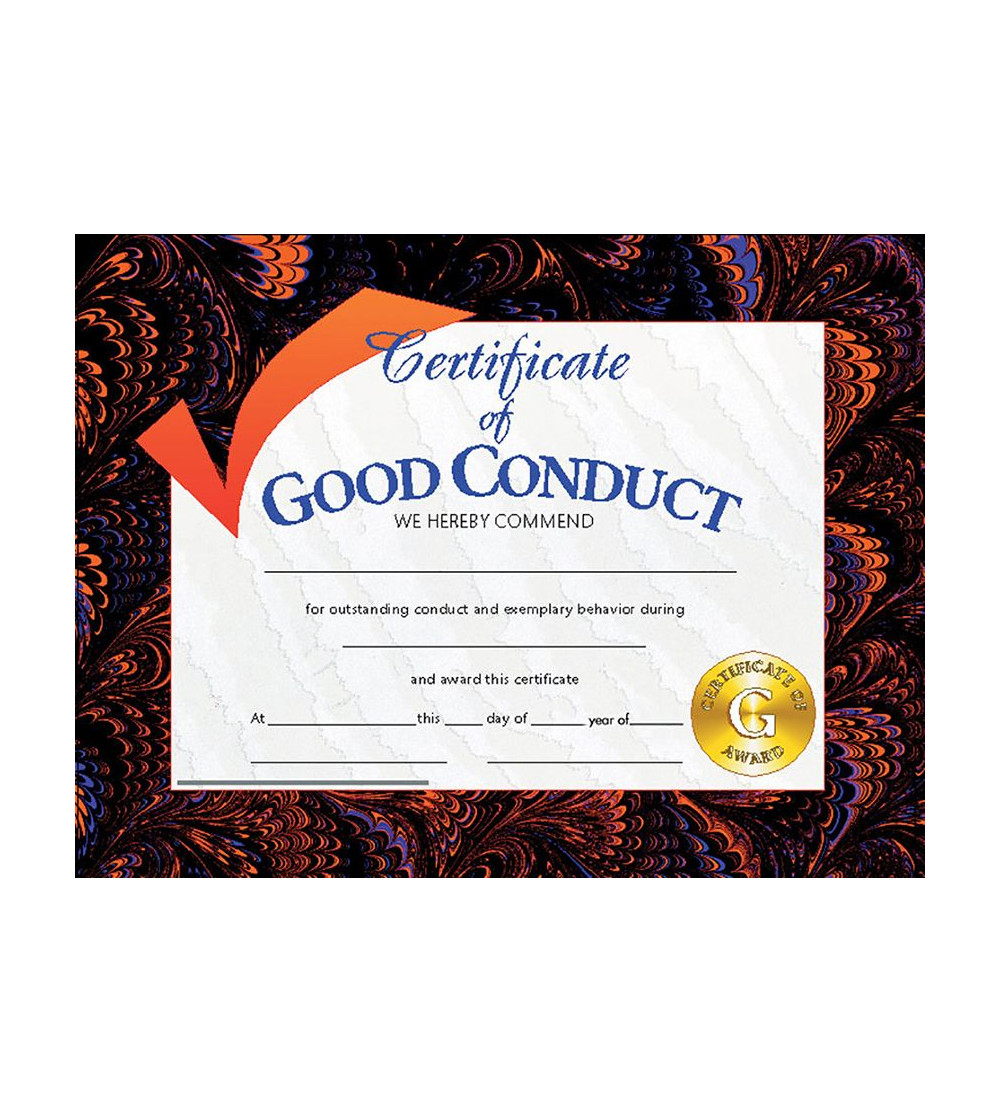 Certificate Of Good Conduct Template Certificate Of Good Conduct Template