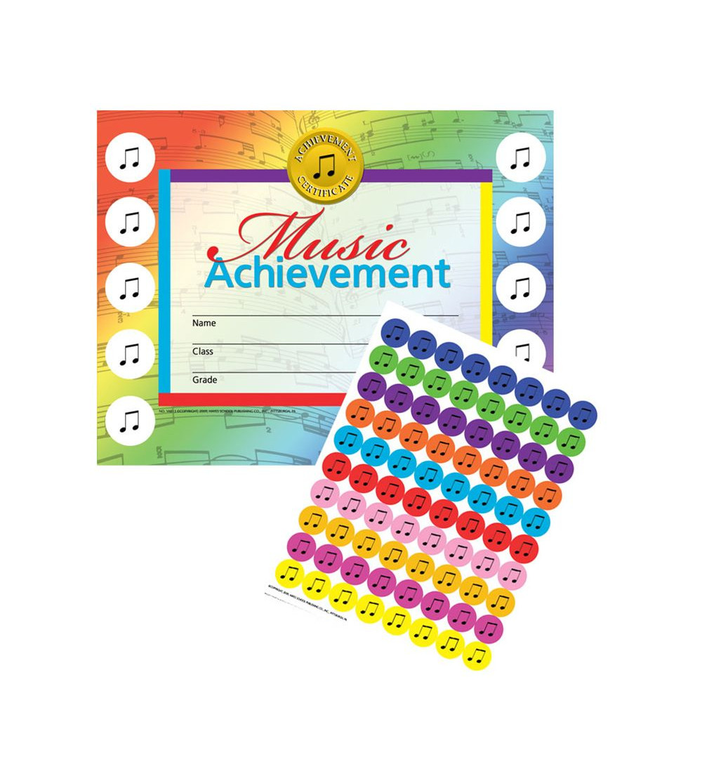 Music Achievement Certificates 8.5 X 11-30 Pack Flipside 