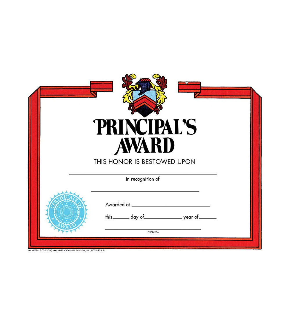 Principal s Award Certificate Flipside Products HVA289CL