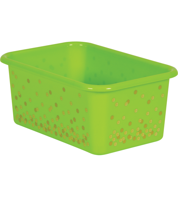 Lime Confetti Small Plastic Storage Bins