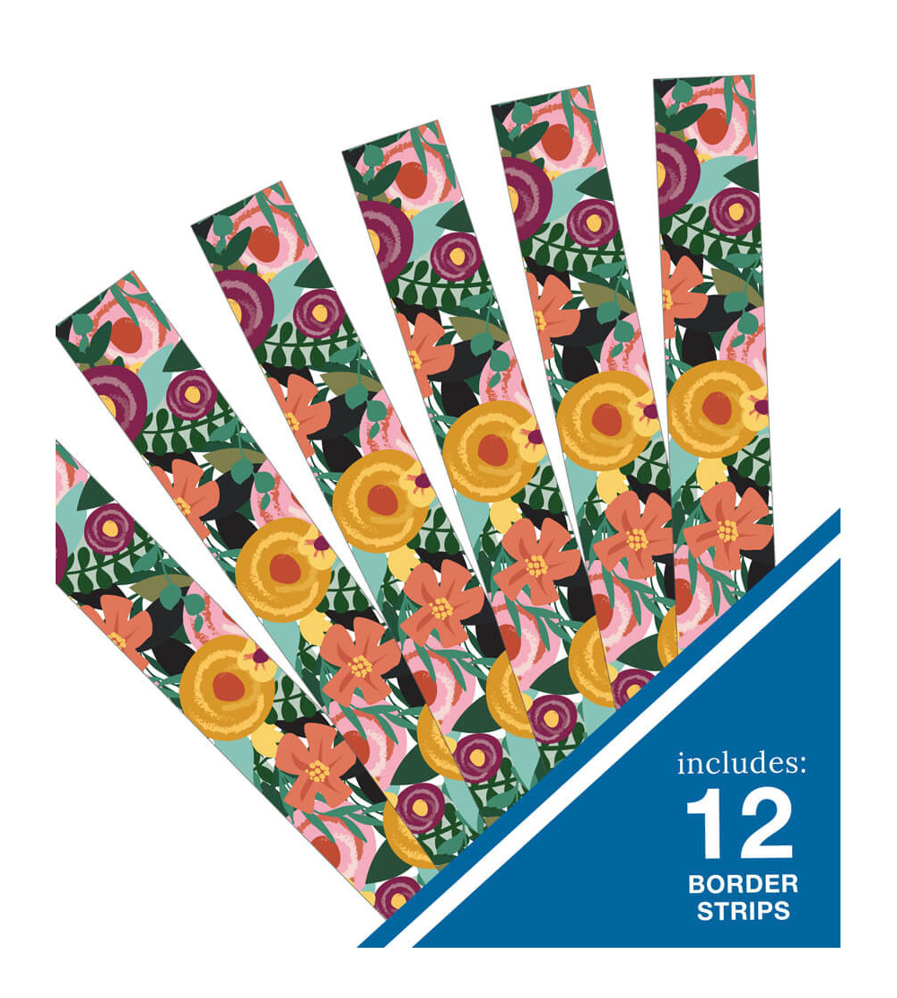 Floral Garden Straight Bulletin Board Borders vrogue.co