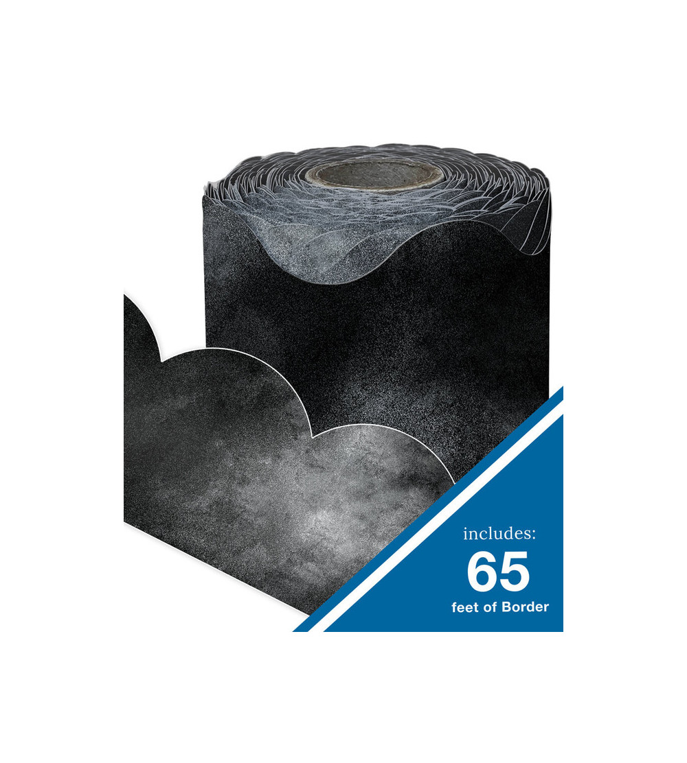 65' Chalkboard Rolled Scalloped Bulletin Board Borders